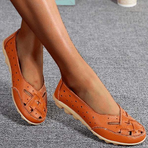 Lively® Sandales Orange / 35 Sandales orthopédiques en cuir